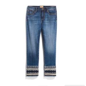 Driftwood straight leg embroidered jeans